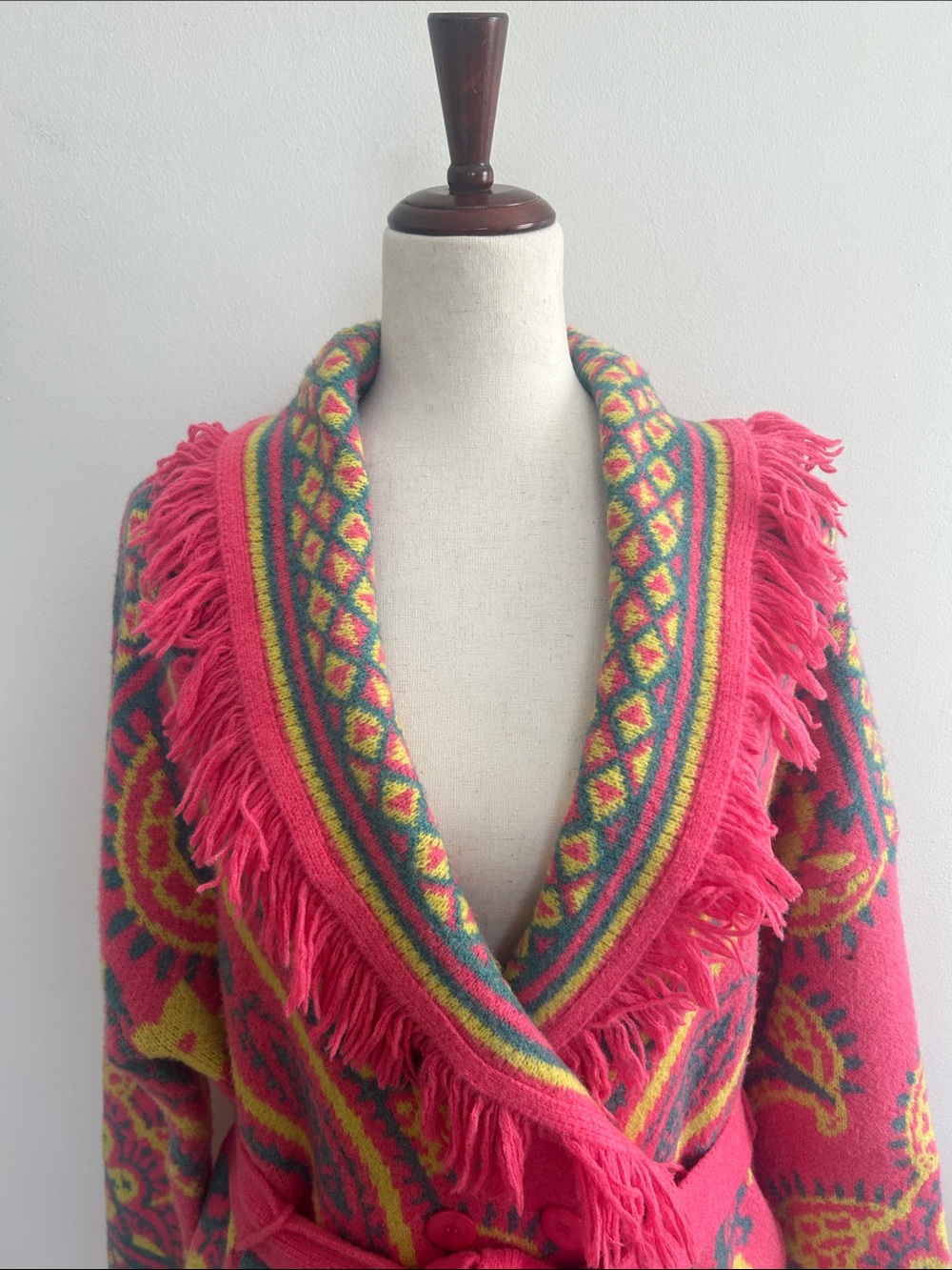 Hale Bob Bright Pink Alessandra Cardigan Size Large EUC - Picture 4 of 8